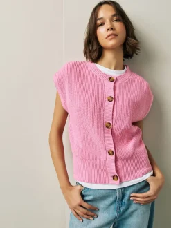 Roze - Button Through Knitted Tank