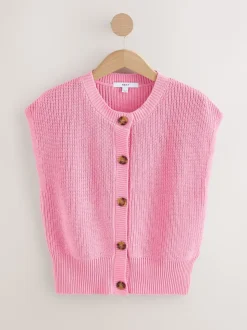 Roze - Button Through Knitted Tank