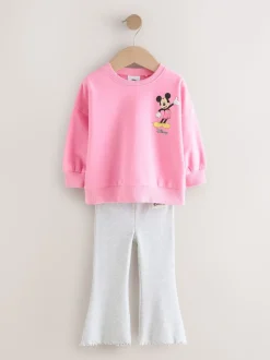 Roze - Disney Mickey Mouse and Friends set met lange mouwen top en uitlopende rok (3mnd-7jr)