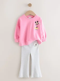 Roze - Disney Mickey Mouse and Friends set met lange mouwen top en uitlopende rok (3mnd-7jr)