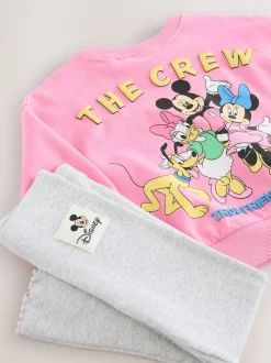 Roze - Disney Mickey Mouse and Friends set met lange mouwen top en uitlopende rok (3mnd-7jr)