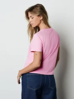 Roze - Embellished Duck Short Sleeve Crew Neck Top