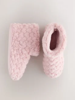 Roze - Faux Fur Heart Slipper Boots