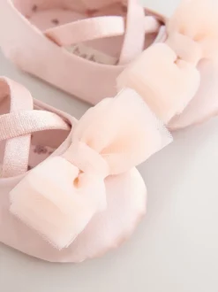 Roze - Feestelijke babyschoenen met strik (0-18mnd)
