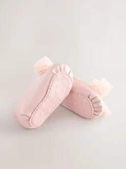 Roze - Feestelijke babyschoenen met strik (0-18mnd)