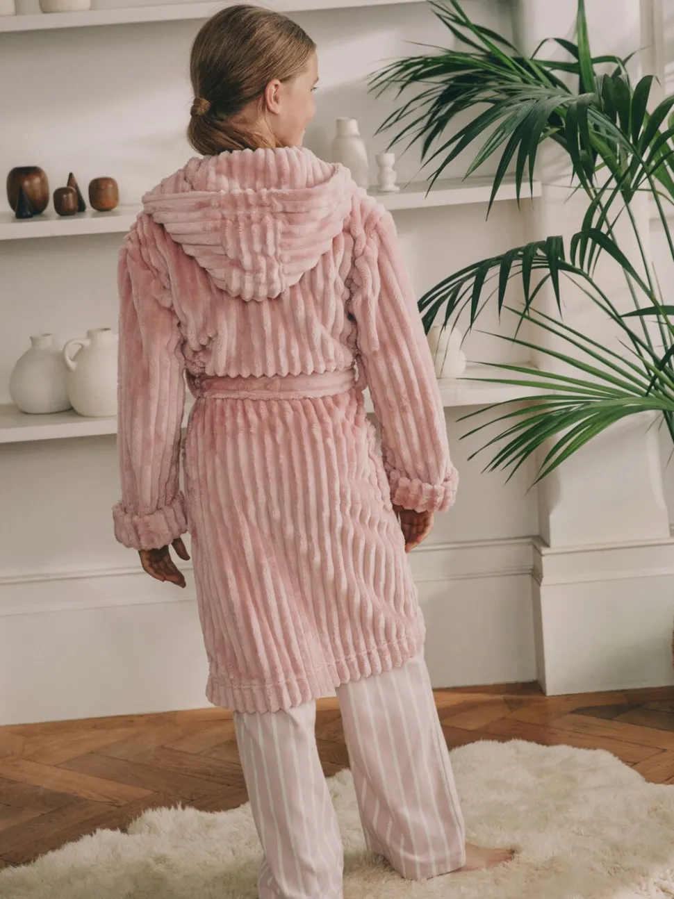 Roze - Fleece Cord Dressing Gown (5-16yrs)