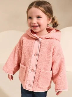 Roze - Fleece met drukknoopsluiting (3mnd-7jr)