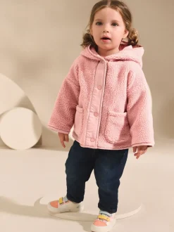Roze - Fleece met drukknoopsluiting (3mnd-7jr)