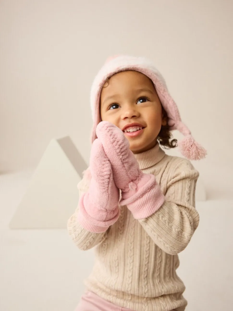 Roze - Fleece wanten (3mnd -6jr)