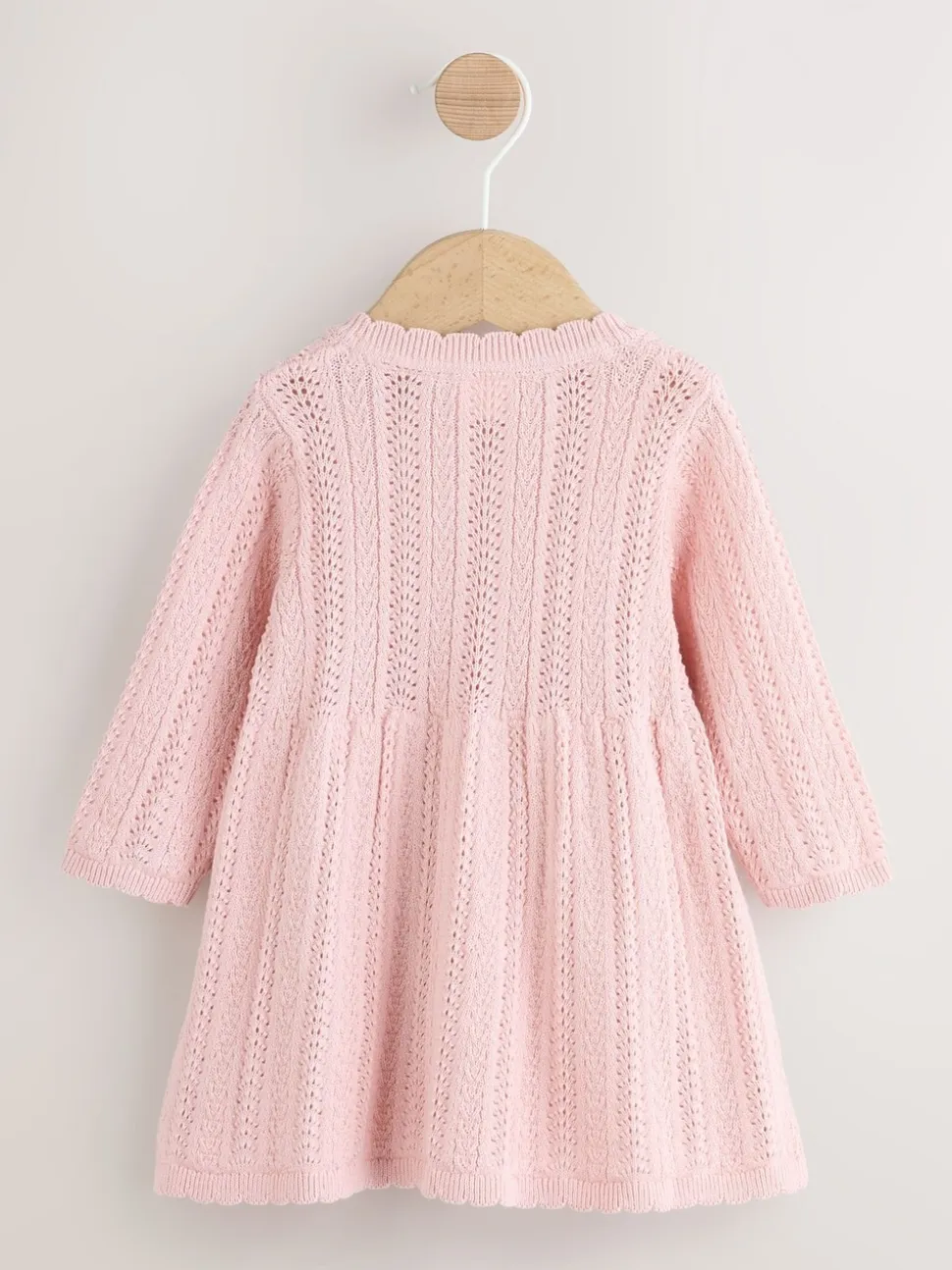 Roze - Gebreide babyjurk (0mnd-2jr)