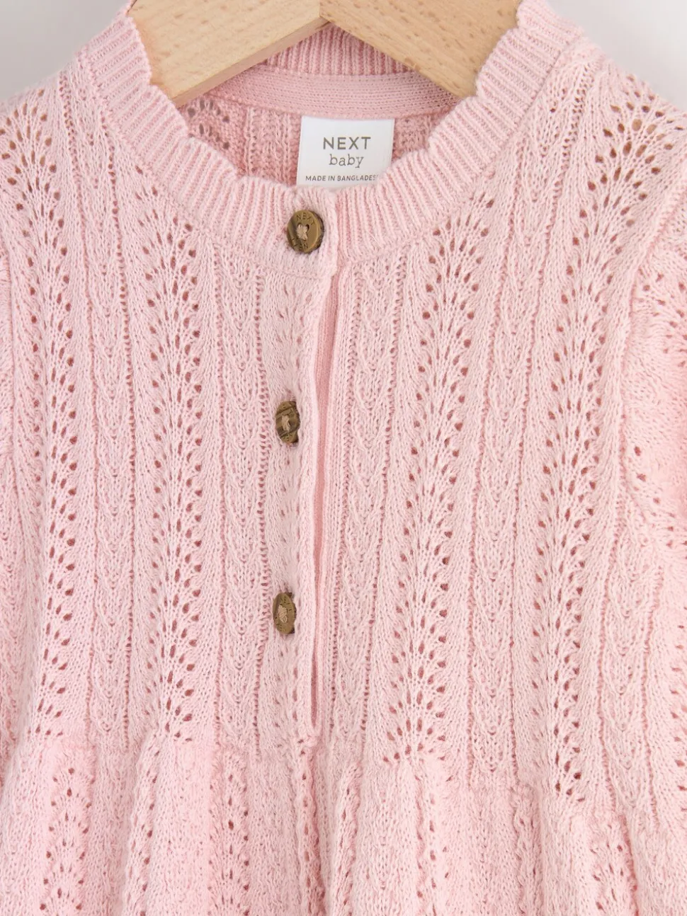 Roze - Gebreide babyjurk (0mnd-2jr)
