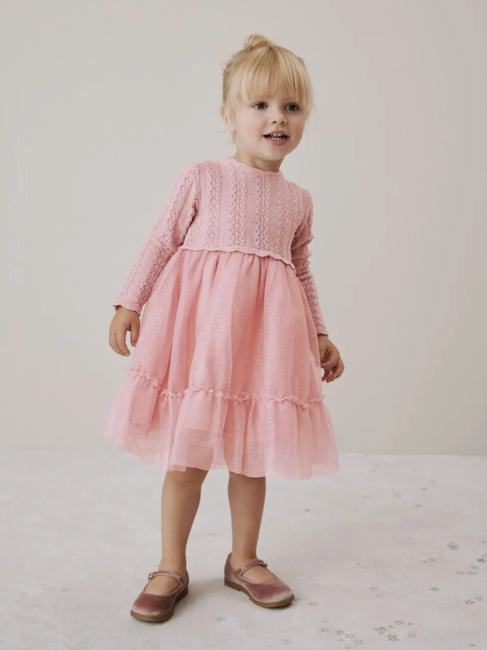 Roze - Gebreide gelegenheidsjurk (3mnd-10jr)
