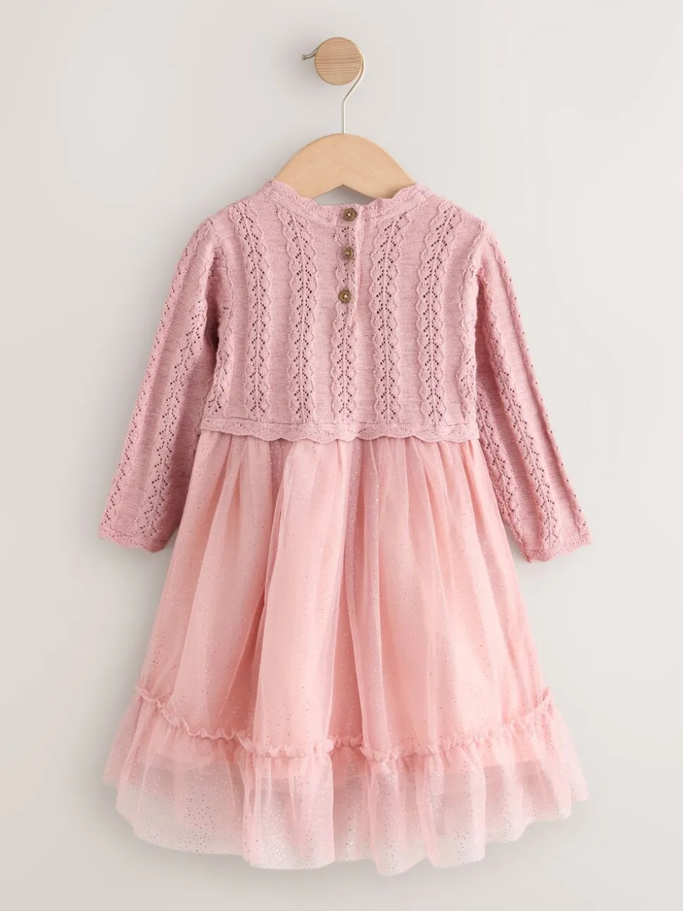 Roze - Gebreide gelegenheidsjurk (3mnd-10jr)
