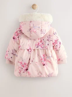 Roze - Gewatteerde babyjas met bloemen (0mnd-2jr)