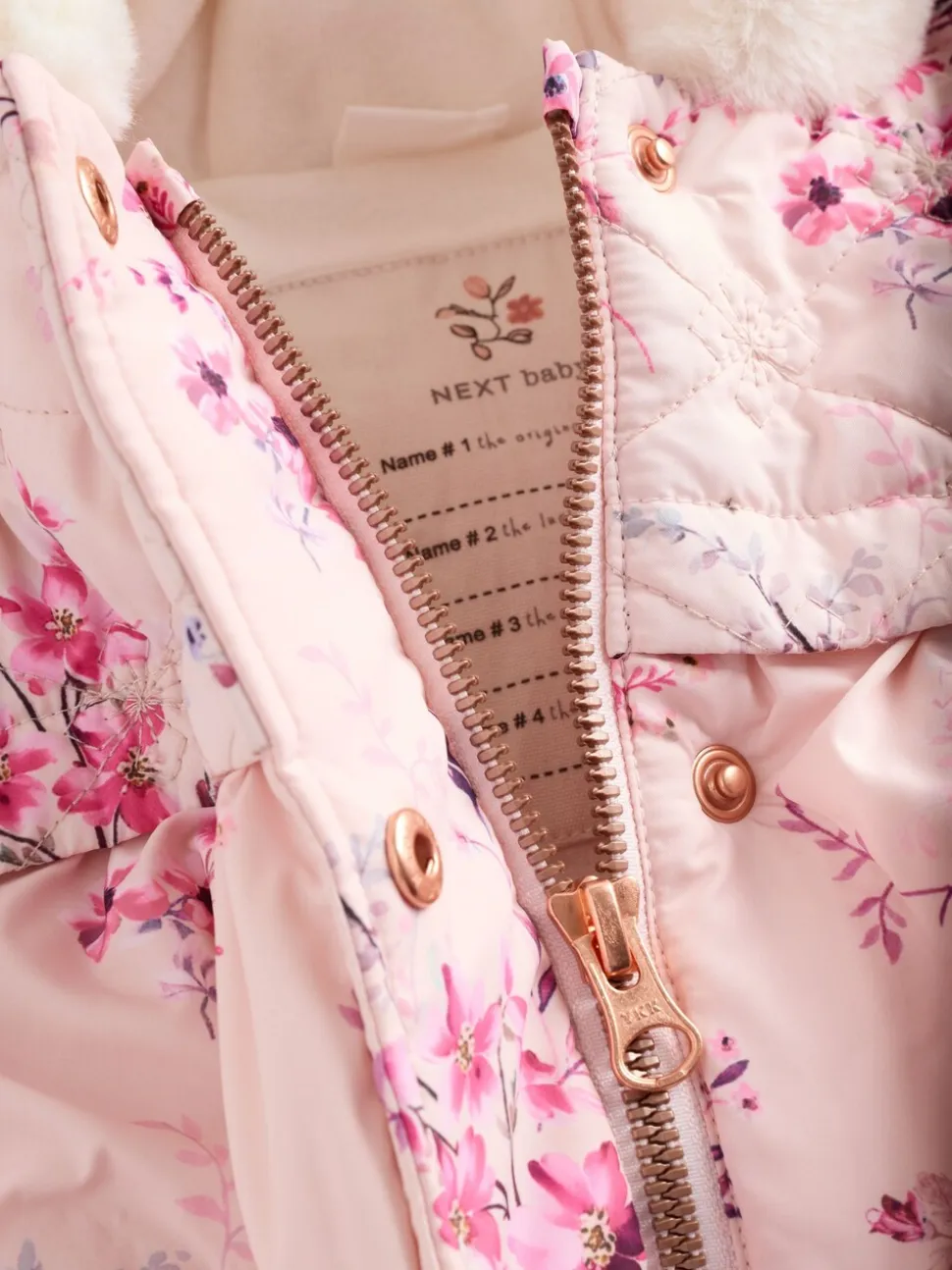 Roze - Gewatteerde babyjas met bloemen (0mnd-2jr)