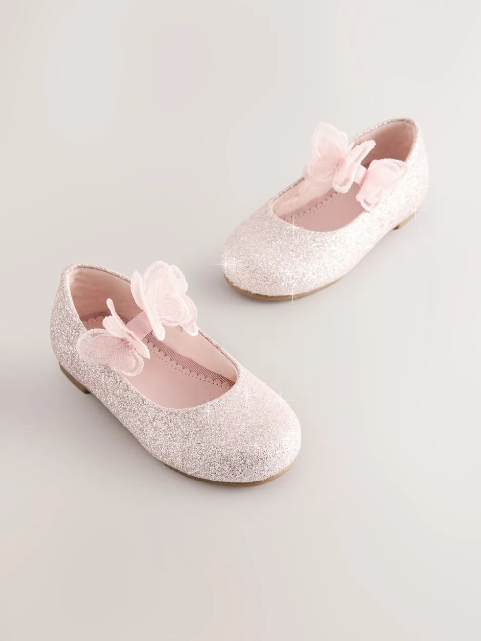 Roze - Glitter vlinderbandjes gelegenheidsschoenen