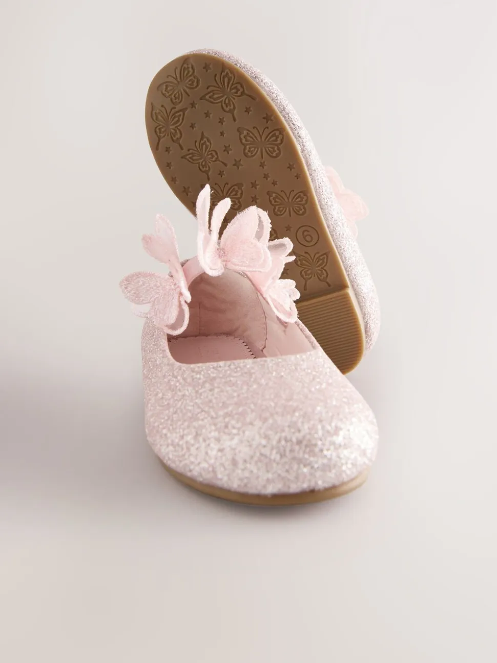Roze - Glitter vlinderbandjes gelegenheidsschoenen