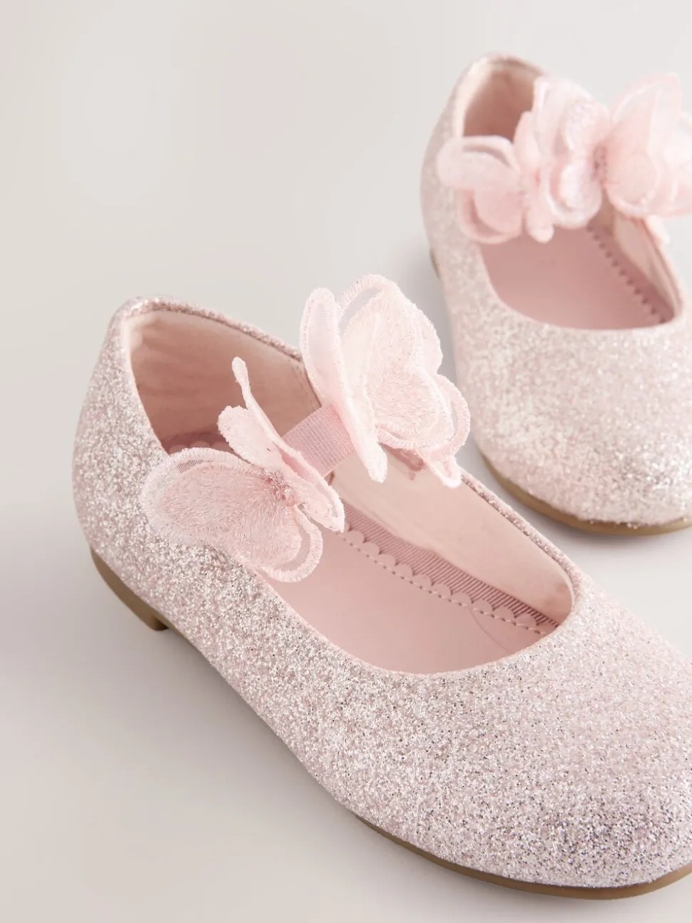 Roze - Glitter vlinderbandjes gelegenheidsschoenen