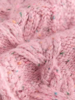 Roze - Grofgebreid gebobbeld vest (3 mnd-10 jr)