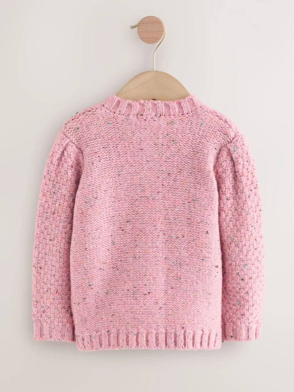 Roze - Grofgebreid gebobbeld vest (3 mnd-10 jr)