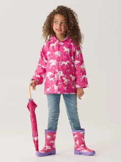 Roze - Hatley Pink Shark Frenzy Rain Wellies