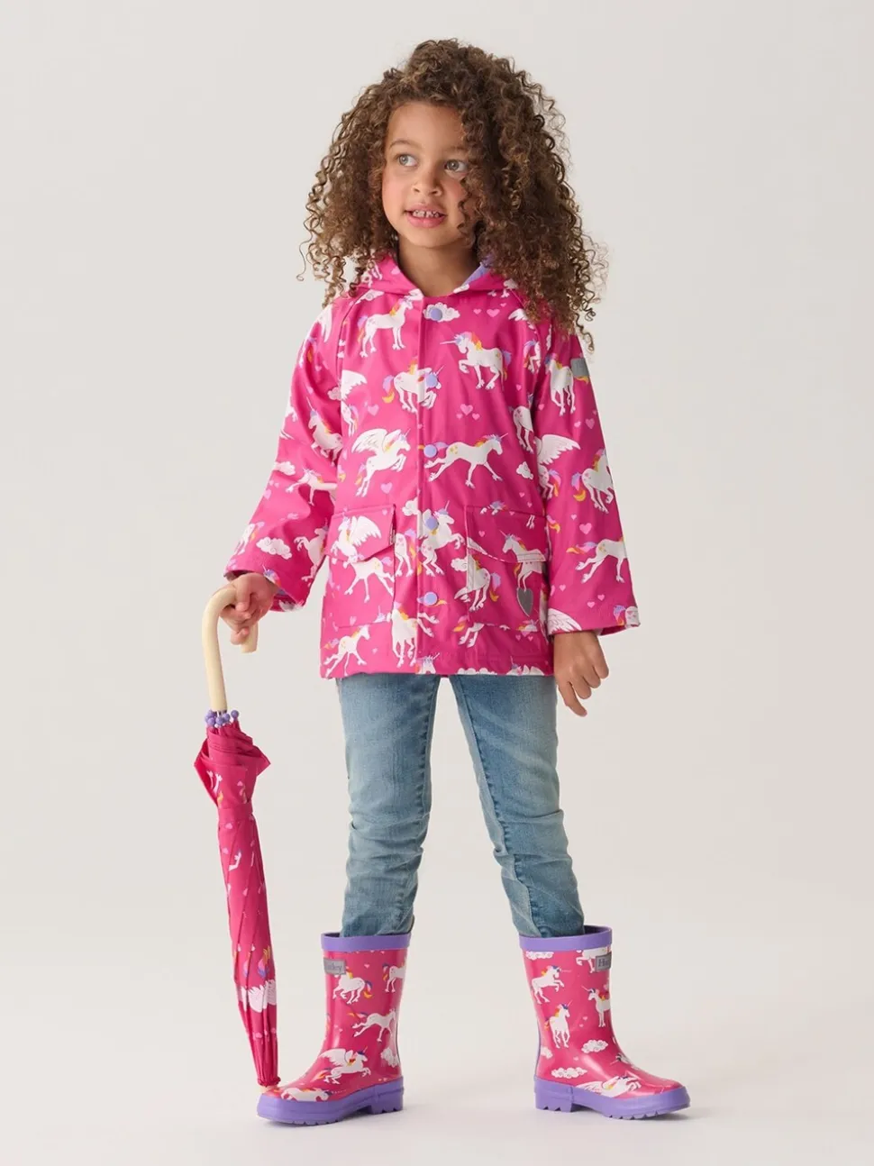 Roze - Hatley Pink Shark Frenzy Rain Wellies