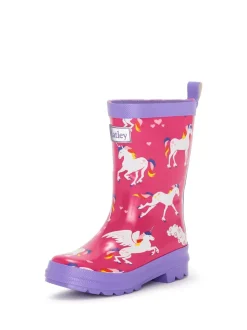 Roze - Hatley Pink Shark Frenzy Rain Wellies