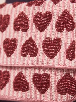 Roze - Heart Beaded Shoulder Bag