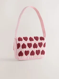Roze - Heart Beaded Shoulder Bag