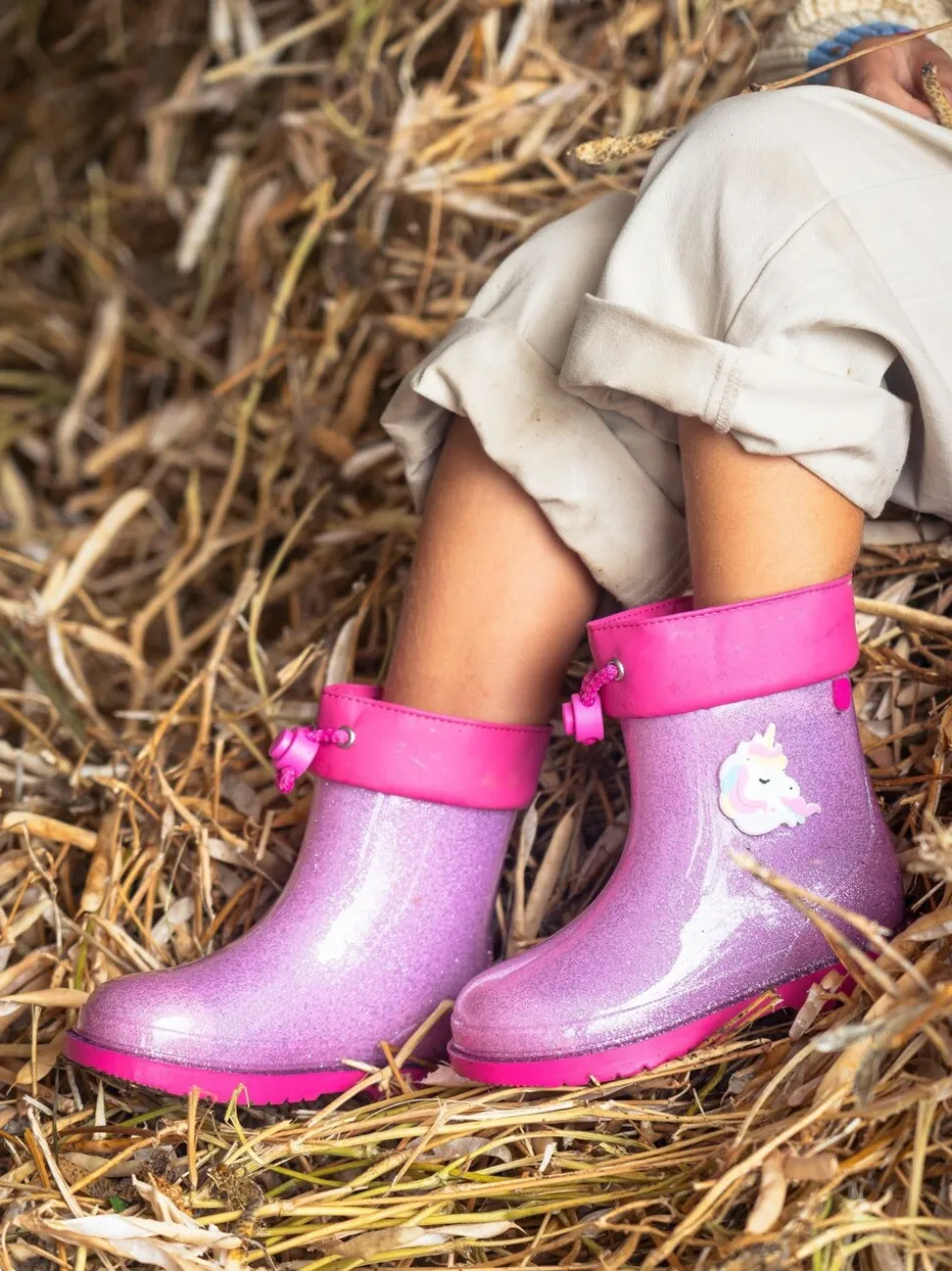 Roze - Igor Glitter Unicorn Ankle Wellies