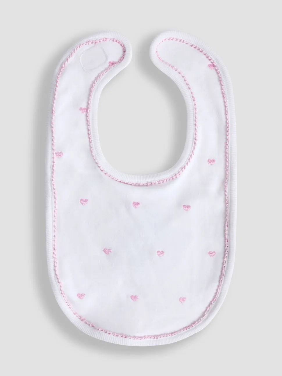 Roze - JoJo Maman Bébé slabbetje met geborduurde eend