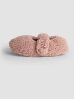 Roze - JoJo Maman Bébé Velvet Bow Ballet Pump Slippers
