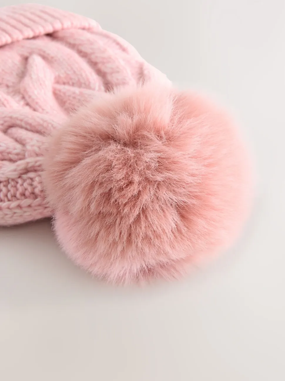 Roze - Kabelmuts, sjaal en handschoenenset (3-16jr)