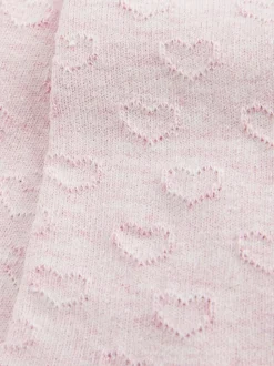 Roze - Katoenrijke maillots met hartjes en textuur