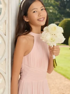 Roze - Lipsy Pleated Halter Maxi Occasion Dress (5-16yrs)