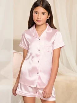 Roze - Lipsy satijnen pyjama (5-16jr)