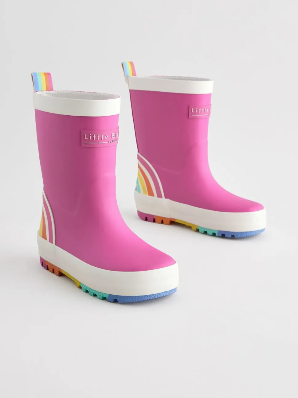 Roze - Little Bird by Jools Oliver regenlaarzen met regenboog