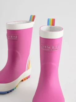 Roze - Little Bird by Jools Oliver regenlaarzen met regenboog