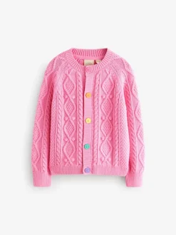 Roze - Little Bird by Jools Oliver gebreid kabelvest van katoen