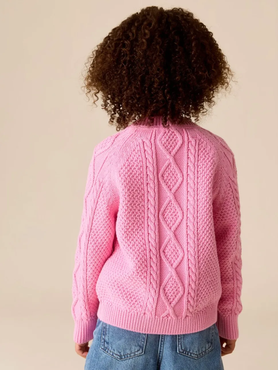 Roze - Little Bird by Jools Oliver gebreid kabelvest van katoen