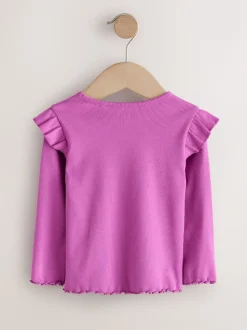 Roze - Long Sleeve Ribbed Frill Top (3mths-7yrs)