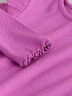 Roze - Long Sleeve Ribbed Frill Top (3mths-7yrs)