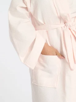 Roze - Loungeable Waffle 100% Cotton Robe