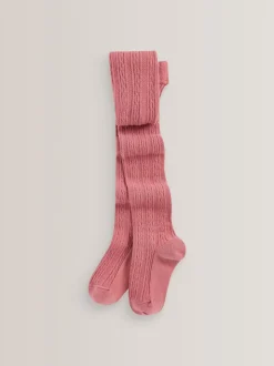 Roze - Maillot met hoog katoengehalte en kabelpatroon