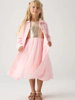 Roze - Miss Jacquard Star Jacket and Sequin Dress Set