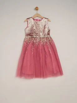 Roze - Miss Waterfall Sequin Dress and Faux Fur Bolero Set