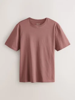 Roze - Normale Pasvorm - Essentieel katoenen T-shirt met ronde hals