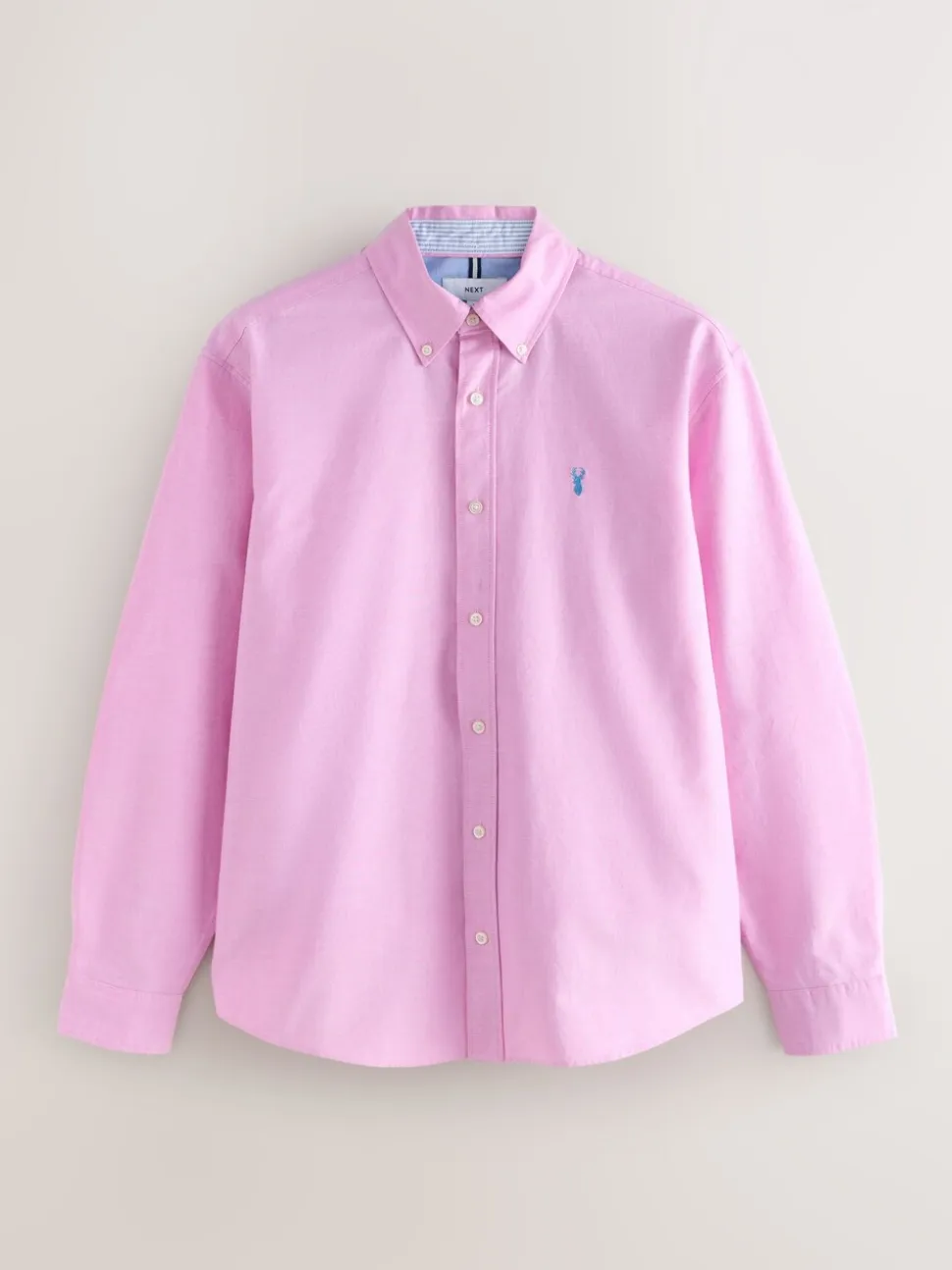 Roze - Normale Pasvorm - Oxford-hemd met lange mouwen