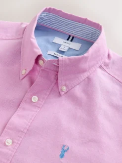 Roze - Normale Pasvorm - Oxford-hemd met lange mouwen