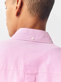 Roze - Normale Pasvorm - Oxford-overhemd met korte mouwen